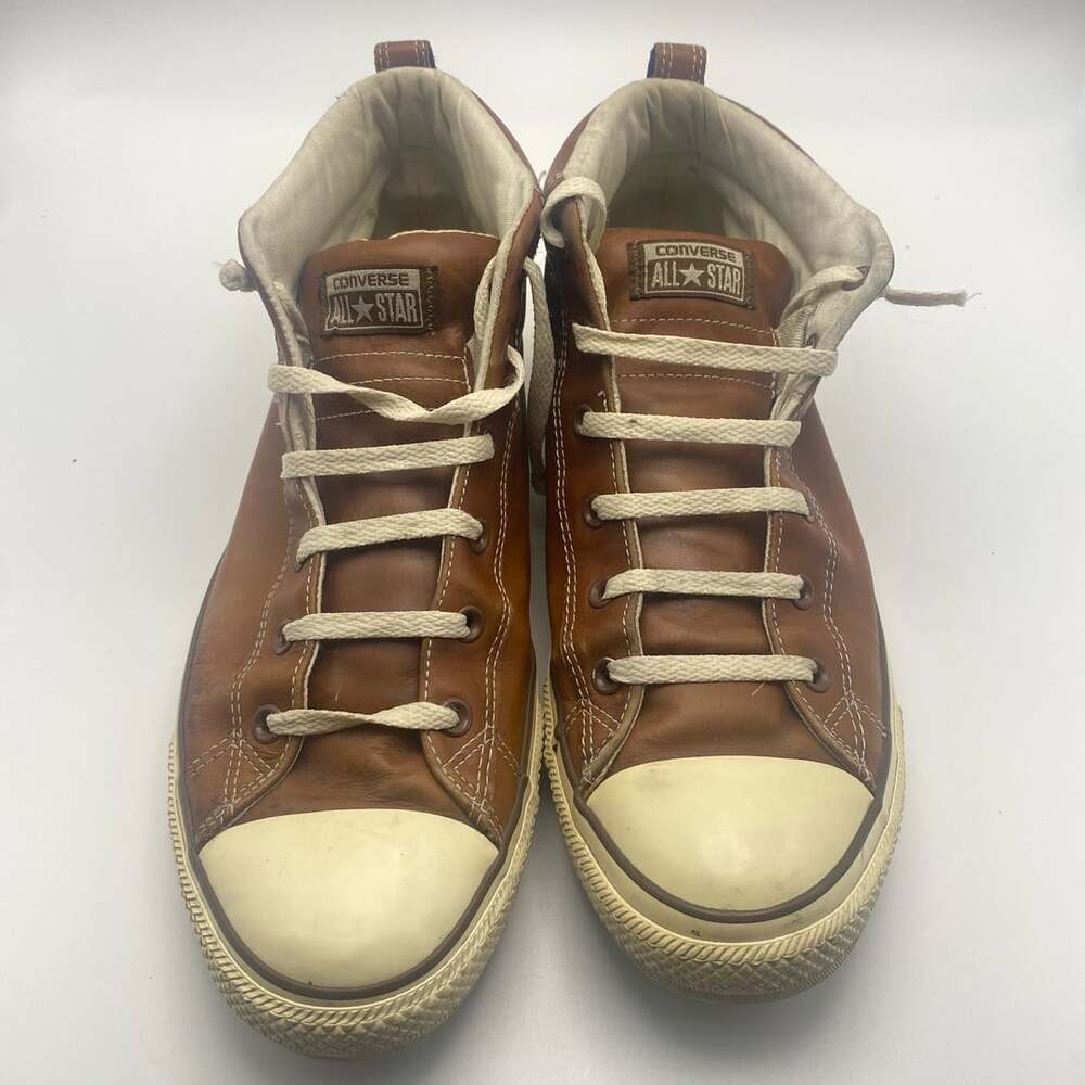 Converse Chuck Taylor All Star Street Mid Pinecone Brown Leather Size 13